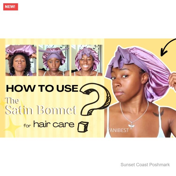 Adjustable Silk Bonnet Double Layer Satin Sleep Cap Reduce Friction Frizz - Picture 7 of 7